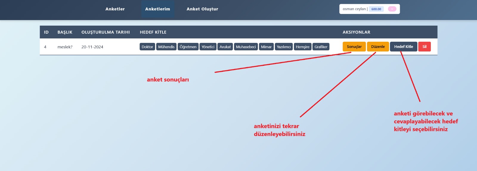 Anketlerim rehberi